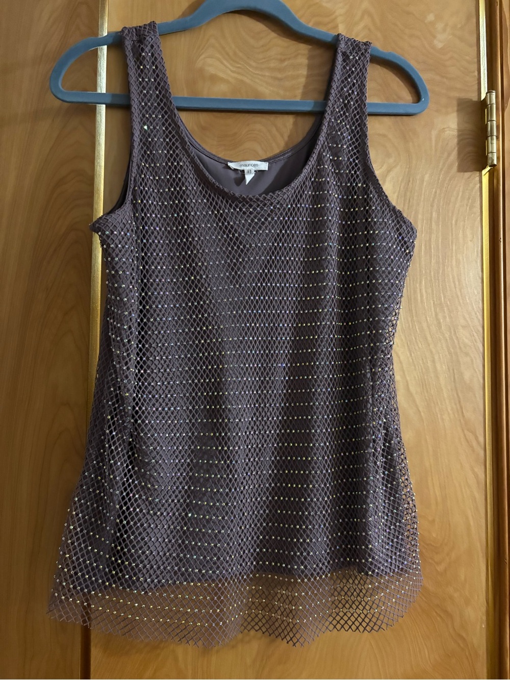 Maurices Purple Mesh Tank Top with Sparkle
